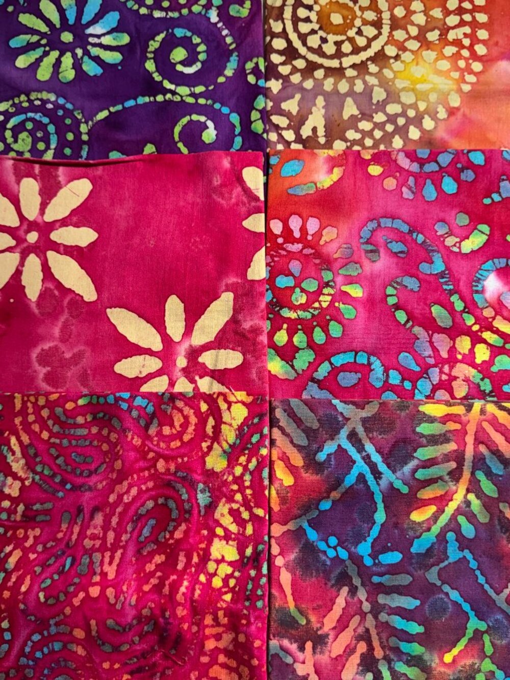 6 fat quarters Batik Vibrant Quilt Cotton Fabric #46